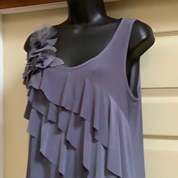 NWT NIC & DOM grey ruffle front dress - Picture 4 of 9